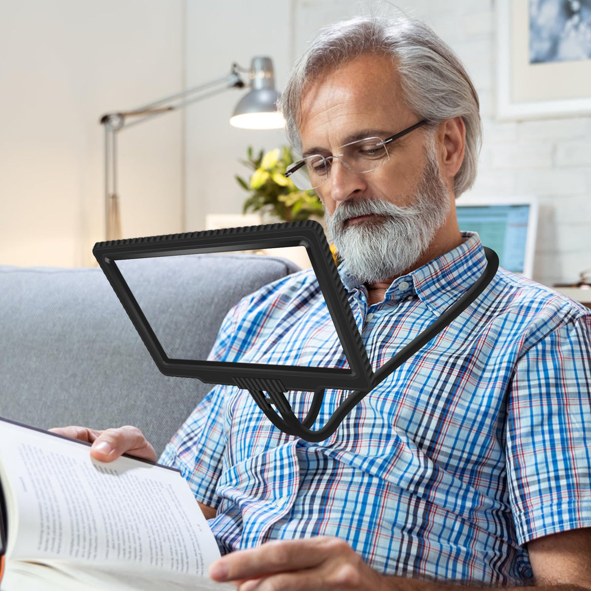 5X Hands-Free Reading Magnifier for Seniors & Low Vision